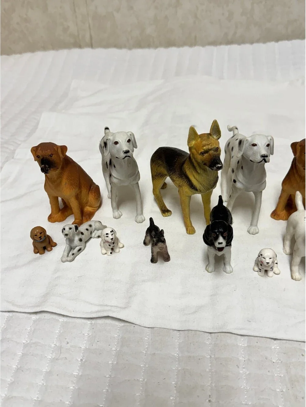 Vintage Plastic Toy Dog Figurines Lot Dalmatians Shepherd Boxer Collie